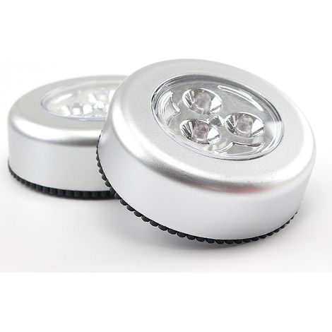 2 pièces Lumière tactile ronde créative 3LED3 lampe de presse de voiture lampe de battement petite veilleuse de voiture collée 3 phares de lampe lampe (1/5)