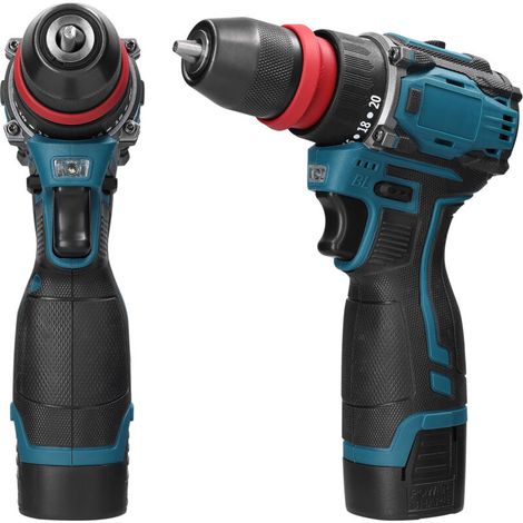Perceuse-visseuse électrique multifonction 18 V au lithium, moteur sans balais, couple de 20 Nm, idéale pour l'installation d'appareils électroménagers et de meubles. (1/5)