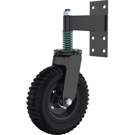Roulette Portail, Capacité de Charge de 600 lb, Roulettes pour Portails à Forte Charge pour Clôtures, Roulettes Pivotantes à 360° pour Portails en Bois, Clôtures et Portails Métalliques, Noir (1/5)