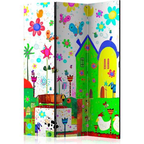 Paravent 3 Volets "Happy Farm" 135x172cm (1/2)