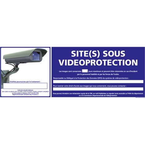 PANNEAU SITE(S) SOUS VIDEO PROTECTION (G1197) - Adhésif - 210 x 75 mm