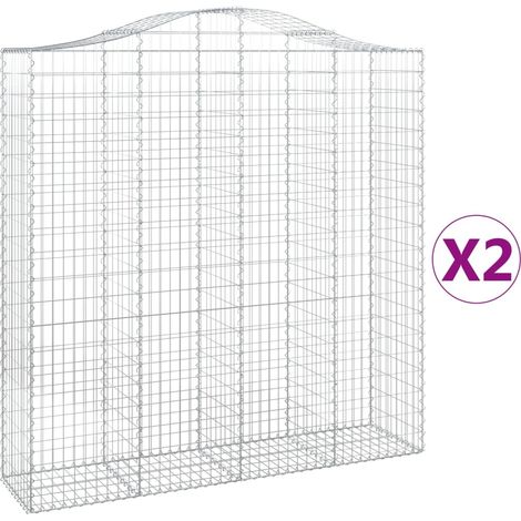 Maison Exclusive - Gabionen mit Hochbogen 2 Stk. 200x50x200/220cm