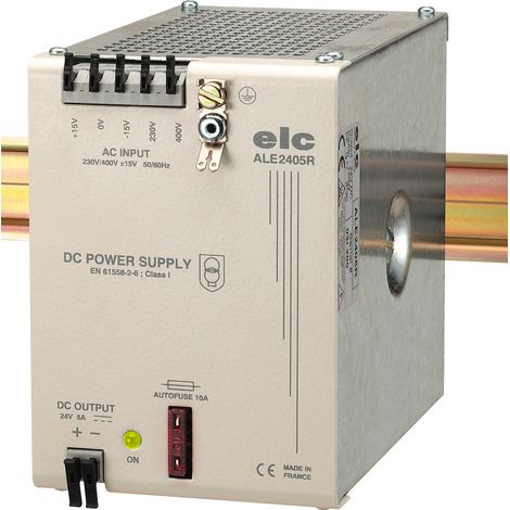 Alimentation pour rail DIN ELC, 24V c.c. 5A, 230 400V c.a., 120W