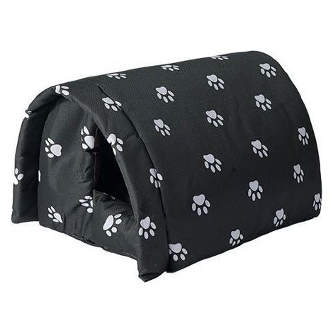 Niche d'extérieur pour Chat Imperméable PVC Maison d'animaux avec Doublure Douce,Noir,42x31x28cm (1/4)