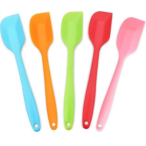 Espátulas de silicona - Antiadherentes - Resistentes al calor - 5 piezas - Varios colores (1/5)