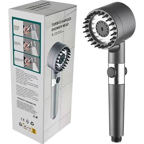 Shower Head - Handheld - 3 Spray Modes - ABS Body - Stainless Steel Hose - For Bathroom Shower - 1 Unit (1/5)