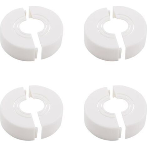 Couvercle de tuyau mural, 4pcs Plastique Trou Mural Décoration Couvercle de bride divisée Installation facile Plaque de conduite ronde réglable Couvercle de tuyau mural Accessoires (Blanc)