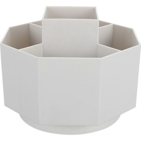 Schreibtisch-Organizer für Stifte, Stiftehalter, Aufbewahrungsbox fürs Büro – 14 x 13 cm – Weiß (1/2)