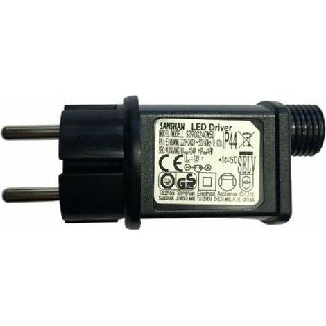 24V 9W IP44 LED-Lichterketten-Transformator - Schwarz - (1/5)