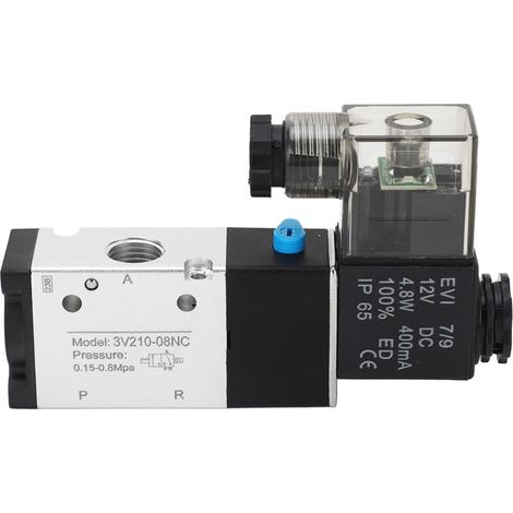 Électrovanne pneumatique NPT 1/4 pouces, 2 positions, 3 voies, IP65, alimentée par air, DC12V.