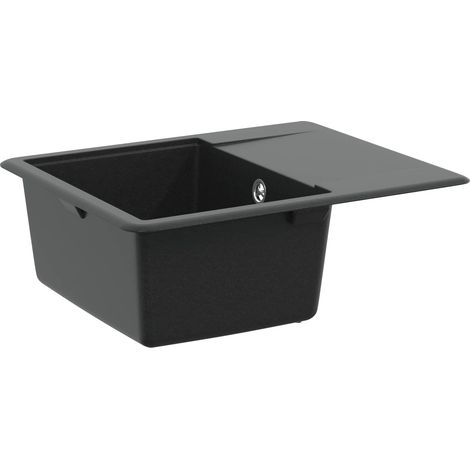 Lavabo Negro 560 x 460 mm 80% Cuarzo y 20% Resina vidaXL