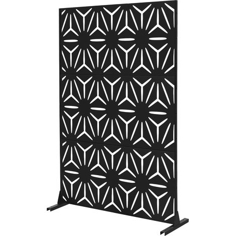 ML-Design Divisorio in Metallo Torino 120x180 cm, Paravento a 3 Pannelli per Privacy, Espandibile e Autoportante, Scudo Protettivo Decorativo Elegante, Resistente alle Intemperie per Esterno e Interno (1/5)