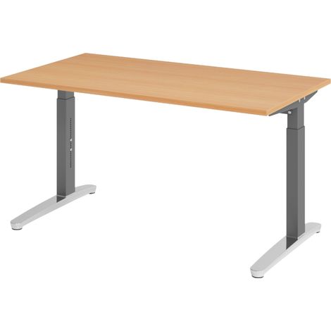 bümö Schreibtisch Serie-XB Rechteck: 140 x 80 cm Buche (1/5)