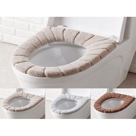 3PCS Housse de Siège de Toilette (3 Couleurs), Lavable Housse de Siège de WC, Housse de Coussin de Toilettes, Coussin de Siège de Toilette, pour Salle de Bain, La Plupart des Toilettes (1/5)
