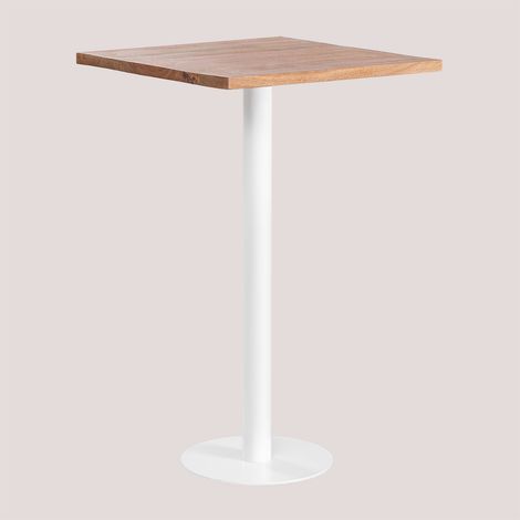 SKLUM Quadratischer Stehtisch aus Akazienholz Macchiato &x2194&xFE0E 70 cm