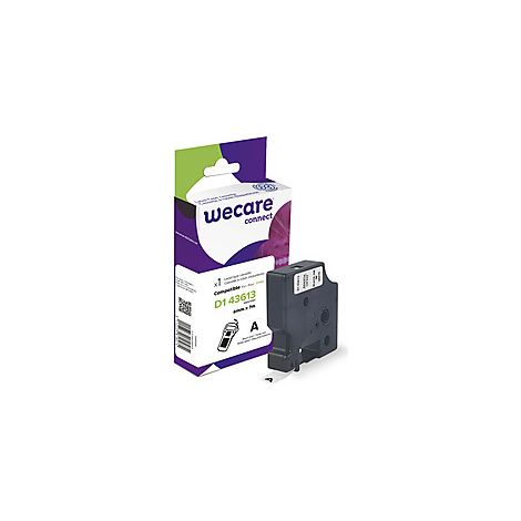 WECARE Etiqueta Blanca Texto negro para DYMO D1 43613 6mmx7m