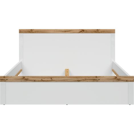 Letto matrimoniale Hella bianco e marrone 180x200cm