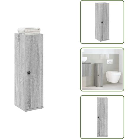 Armadio da bagno con ripiani - vidaXL Mobile da Bagno con Portarotolo Grigio Sonoma 20,5x22x72 cm -