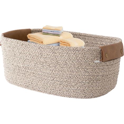 Cesta de ropa grande tejida con cuerda suave, perfecta para la habitación del bebé, mantas, ropa, juguetes y más. Duradera.