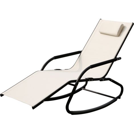 SVITA FJON Schaukelliege Gartenliege Liegestuhl Sonnenliege Kissen Aluminium Beige