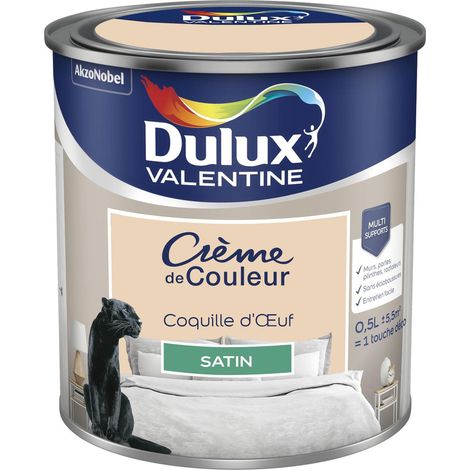 [PROMO] Peinture Crème De Couleur Satin Coquille d'oeuf 0,5 L - Dulux Valentine