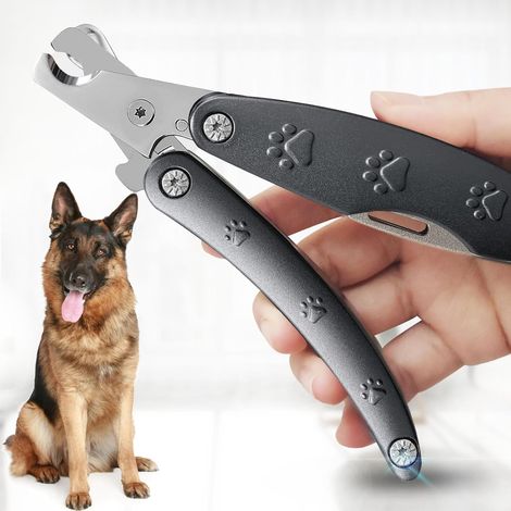 Coupe-ongles pour chiens anxieux et sensibles, lames tranchantes, design compact 3 en 1 avec lime à ongles et peigne intégrés, 1 pièce