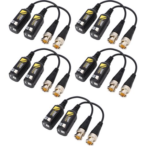 Émetteur à paires torsadées avec connecteur BNC 8 MP à 5 paires, balun vidéo à faible perte et protection contre la foudre (1/5)