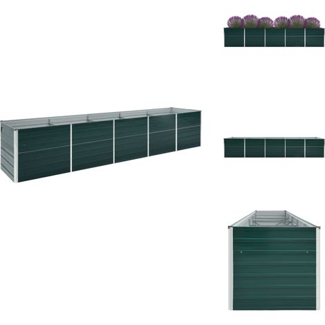 Garten-Hochbeet Verzinkter Stahl 400×80×77 cm Grün - Hochbeet - Gartenhochbeet - Stahlteich - Pflanzenbehälter - Gemüsegarten (1/5)