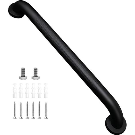 Rampe de salle de bain en acier inoxydable 304, convient pour baignoire et escalier, noir mat, 50 cm (1/4)