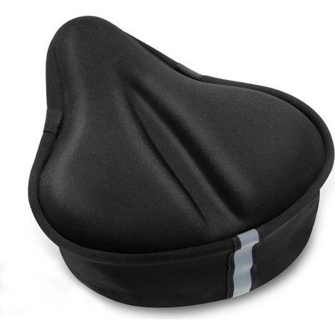 Coprisella in schiuma per bicicletta - Comfort unisex - 28 x 27 cm - Silicone traspirante - Adatto per mountain bike e cyclette - Vestibilità regolabile - Cuscino per sella (1/5)