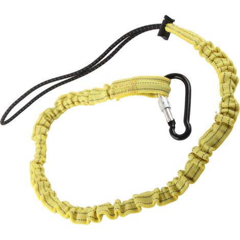 Longe porte-outils en nylon, corde d'escalade, avec mousqueton standard, jaune. (1/5)