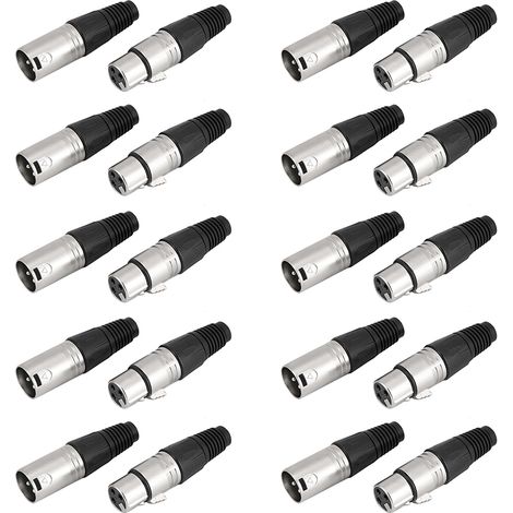 5 paires de prises audio symétriques à 3 broches pour connecteur de microphone alimenté (1/5)