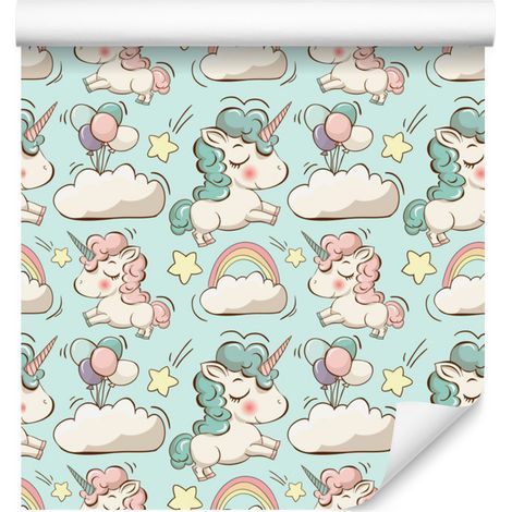 Carta da parati con unicorni colorati per soggiorno e camera da letto, 50x1000 cm (1/5)