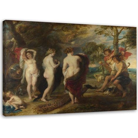 Tableau sur toile REPRODUCTION Le jugement de Paris - P. P. Rubens 100x70 (1/5)