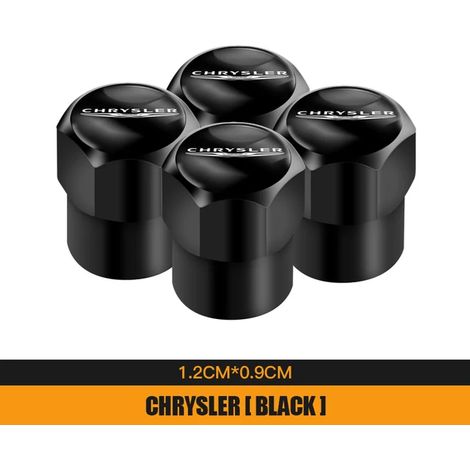 (B Noir) 4 bouchons de valve de pneu en alliage métallique compatibles avec Chrysler 300c, PT Cruiser, Grand Voyager, Pacifica, Town Country et Crossfire (1/5)