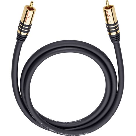Cinch Audio Anschlusskabel [1x Cinch-Stecker - 1x Cinch-Stecker] 3.00 m Schwarz vergoldete Steckkont