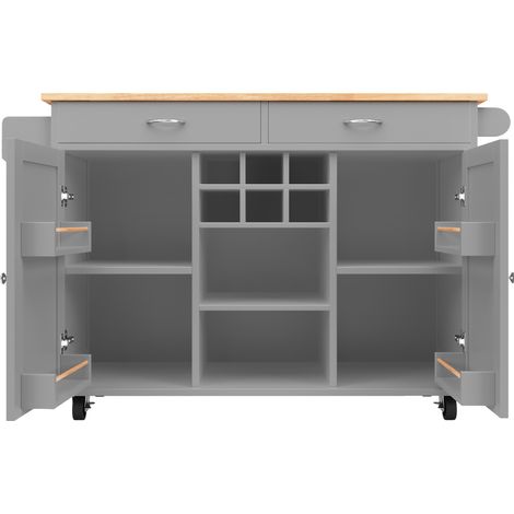 Isla de cocina moderna 102 x 45 x 92 cm gris con almacenamiento (1/5)
