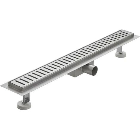 Canalette ad incasso in acciaio inox per scarico bagni a filo pavimento in kit - Griglia 75 cm