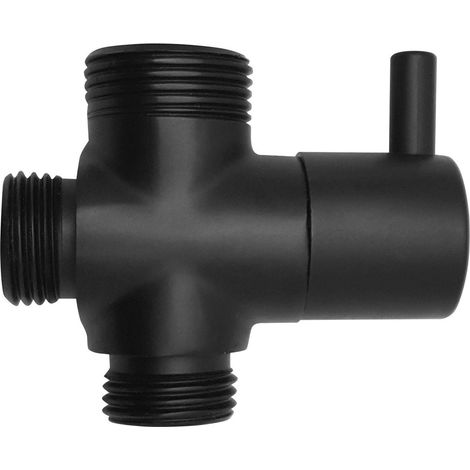 Inverseur de colonne de douche M1/2"-M1/2"xM3/4", noir mat (1/2)