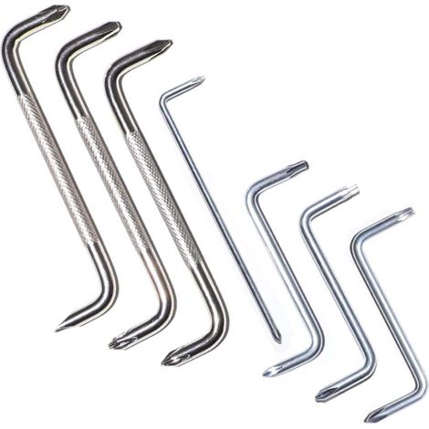 Lot de 7 Tournevis Coudé, Tournevis Type Z, Ph3/Ph2/Ph1/Ph0/T25/T20/T15 Tournevis Cruciforme Plat Magnétique, Lot Tournevis Décalé, Kit Tournevi Angle (1/5)