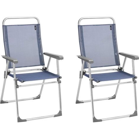 Set aus 2 ultraleichten Klappstühlen - Alu Victoria - Batyline® Iso - Bleu Ocean - Lafuma Mobilier