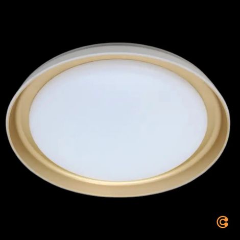 [NEUWERTIG] B-Ware Just Light Deckenleuchte Deckenlampe Led Sati Kunststoff Weiss Messing Dimmbar