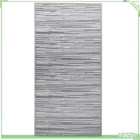 Tapis d'extérieur - FAFEICY - ARAKIL - Gris - 160 x 230 cm - Jacquard double couche (1/5)