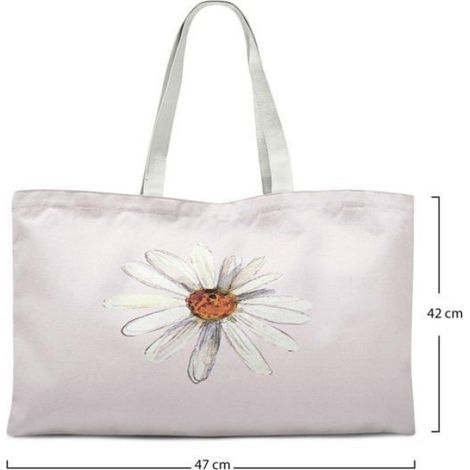 Sac Shopping - Tote Bag Coton Réutilisable - 47x42 cm - Anses Longues 30 cm - Rose - 1 Pièce (1/4)