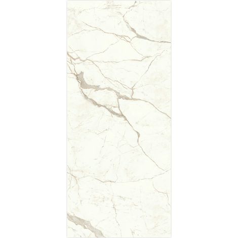 Carrelage effet Marbre Blanc Calacatta Prima 278x120x0,6 cm Silk Faventa - Mur intérieur (vendu par carton de 3,336 m²) - RO'MA CARRELAGE