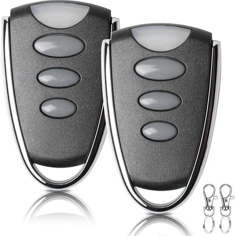 Lot de 2 émetteurs portatifs pour porte de garage 433 MHz Télécommande de rechange pour SC5262, HT6P20B, HT600, HT680, HT6207, HT6010, HT6012, HT6014, série SMC918