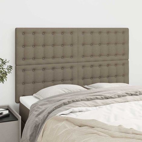 vidaXL Tête de lit Taupe 144x5x118/128 cm Tissu (1/5)