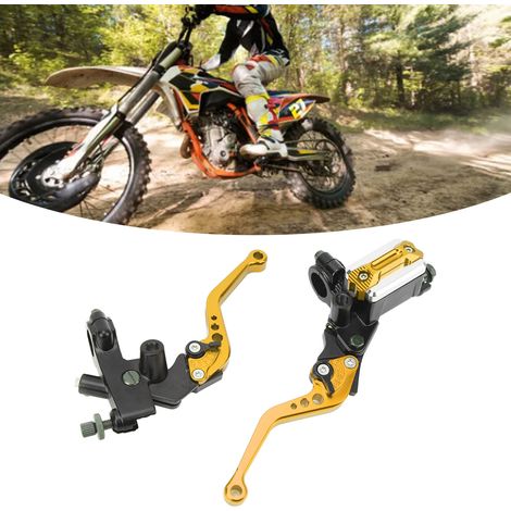 Motorrad-Lenkergriffschutz-Set für 22-mm-Lenker, universelle Kupplungs- und Bremshebel, strukturierte Carbonfaser-Handprotektoren, goldfarben (1/5)