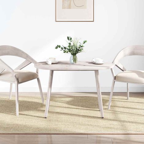 Maison Exclusive - Piano Tavolo Bianco 100x50x2,5 cm Legno Massello di Pino Ovale