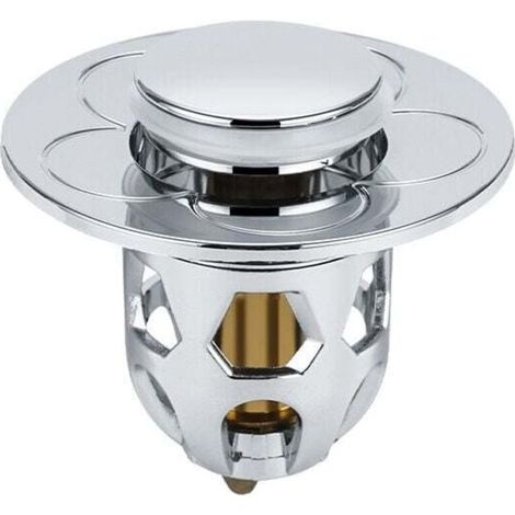 Tappo universale per lavello a tenuta stagna, nucleo di rimbalzo per scarico placcato, lavello, piscina, nucleo in rame, spinta, tappo per ugello a tenuta stagna, confezione da 2 (1/4)